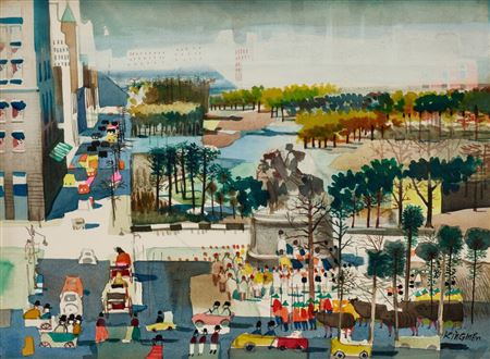 Central Park Parade by Dong Moy Chu Kingman - Auction record, sale price, and art valuation. Compare with similar artists and explore comparable artworks.