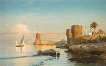 Sample artwork by Carl Johan Neumann (1833 - 1891), known for seascape and coastal scene painting - View similar artists and auction records