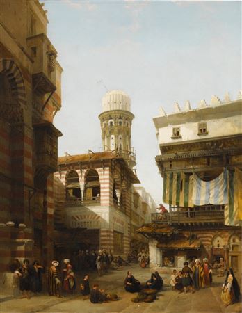 The Bazaar of the Coppersmiths, Cairo by David Roberts - Auction record, sale price, and art valuation. Compare with similar artists and explore comparable artworks.