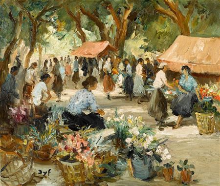 Marché aux fleurs by Marcel Dyf - Auction record, sale price, and art valuation. Compare with similar artists and explore comparable artworks.