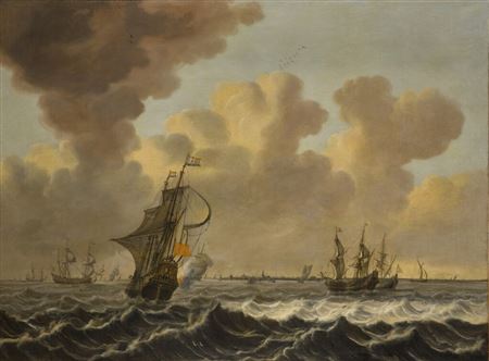 Dutch frigates and other shipping off Vlissingen