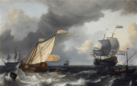 A States Yacht and other ships on the sea in stormy weather by Ludolf Backhuysen I - Auction record, sale price, and art valuation. Compare with similar artists and explore comparable artworks.