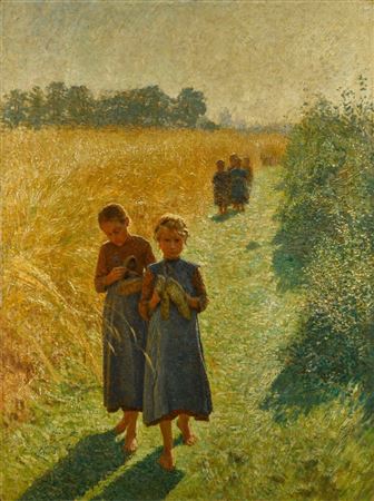 Girls in the Field by Emile Claus - Auction record, sale price, and art valuation. Compare with similar artists and explore comparable artworks.