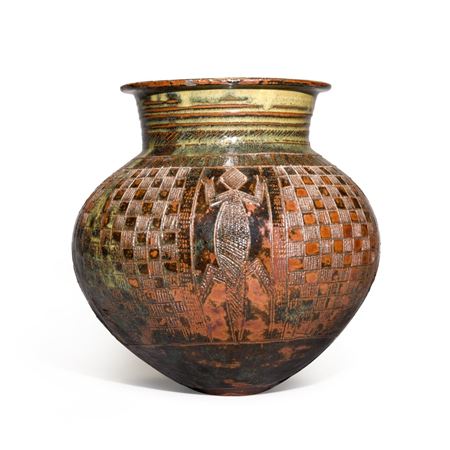 Large Water Jar with incised 'Lizard' design by Ladi Kwali - Auction record, sale price, and art valuation. Compare with similar artists and explore comparable artworks.