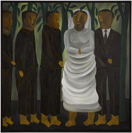 The Bride and Queue of Admirers by Salah El-Mur - Auction record, sale price, and art valuation. Compare with similar artists and explore comparable artworks.