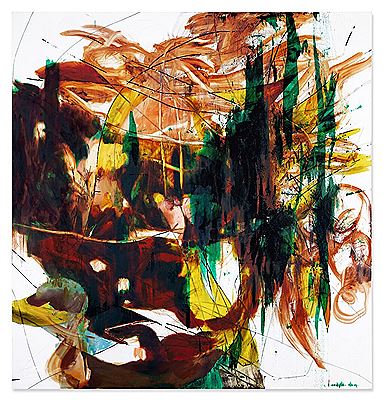 Sample artwork by Charline Von Heyl (Born 1960), known for large scale abstract paintings - View similar artists and auction records