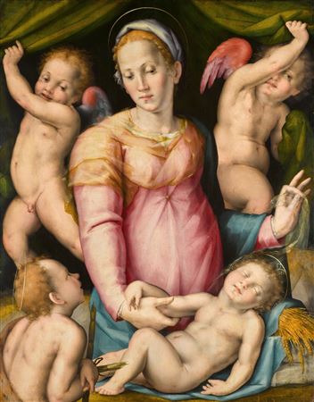 The Virgin and Child with the Infant Saint John the Baptist and two angels