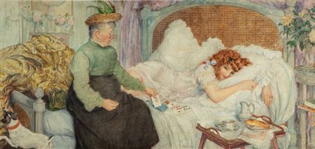 Sample artwork by Abel Faivre (1867 - 1945), known for genre cartoons, figure, portrait, marine and landscape painting - View similar artists and auction records