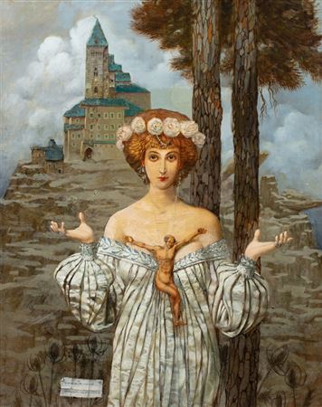Sample artwork by Gustave Adolf Mossa (1883 - 1971), known for painting and sculpture, art noveau, symbolism - View similar artists and auction records