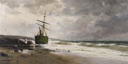 TRANDED SHIP AFTER THE STORM