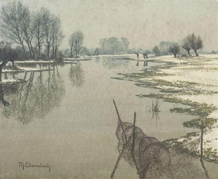 Winter at River Rhine.