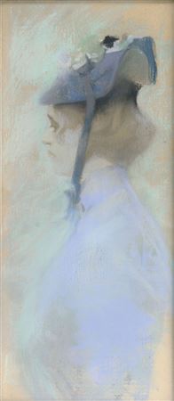 Lady wearing a Hat.