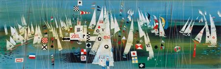 Regatta by Horst Skodlerrak - Auction record, sale price, and art valuation. Compare with similar artists and explore comparable artworks.