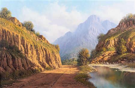 ROAD BESIDE STREAM