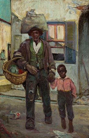 Untitled (Man with Child Holding Basket).