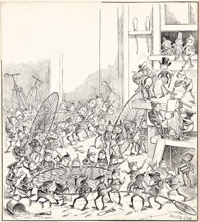 ". . . and soon the bicycles they sought / From every room and bench were brought"