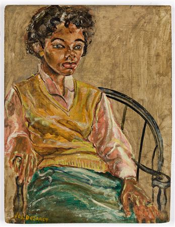 Portrait of a Woman in Windsor Chair. by Joseph Samuel Delaney - Auction record, sale price, and art valuation. Compare with similar artists and explore comparable artworks.