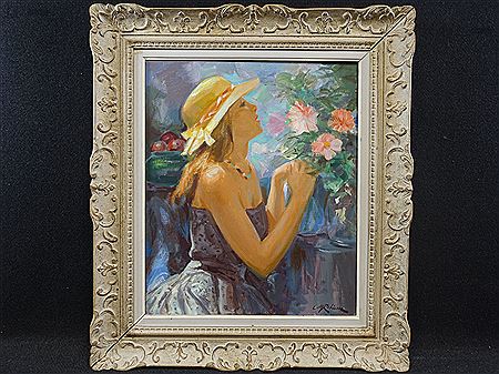 Young girl with a vase of flowers by Marc Rebierre - Auction record, sale price, and art valuation. Compare with similar artists and explore comparable artworks.