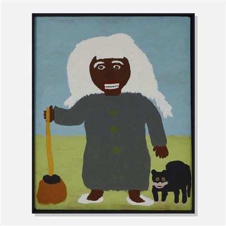 Lady with Broom and Cat 1993