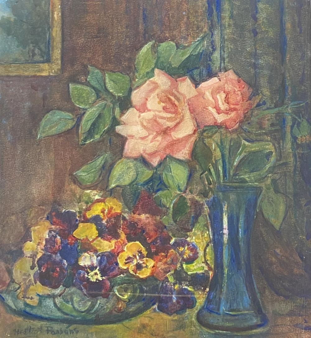 Still Life, Roses & Pansies