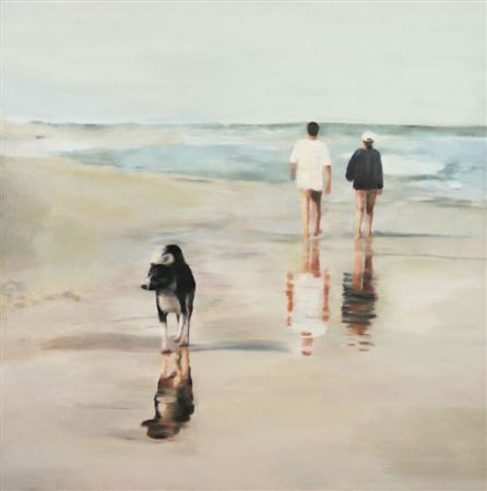 Figures and a Dog on the beach, 1998