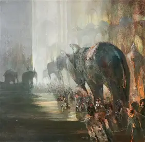 Elephants by Edwin Salomon - Auction record, sale price, and art valuation. Compare with similar artists and explore comparable artworks.