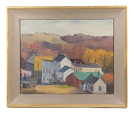 Small Hillside Town in Autumn