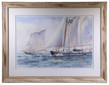 Schooners Bowditch & Grace Bailey (racing off the Camden Harbor, 2004)