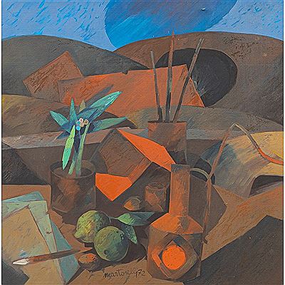 Composition - 1972 by Gigi Martorelli - Auction record, sale price, and art valuation. Compare with similar artists and explore comparable artworks.