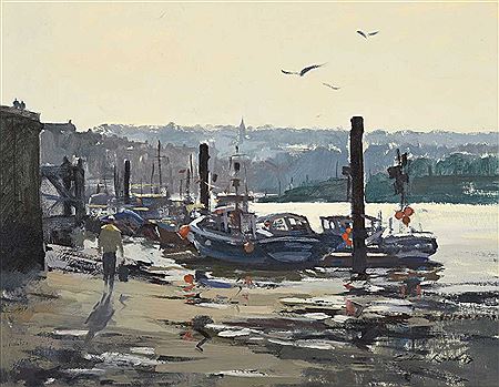 "Whitby Harbour, Low Tide"