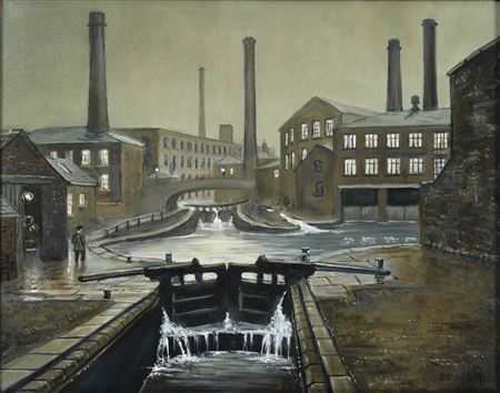 Leeds and Liverpool Canal, Blackburn, 1962 by Steven Scholes - Auction record, sale price, and art valuation. Compare with similar artists and explore comparable artworks.