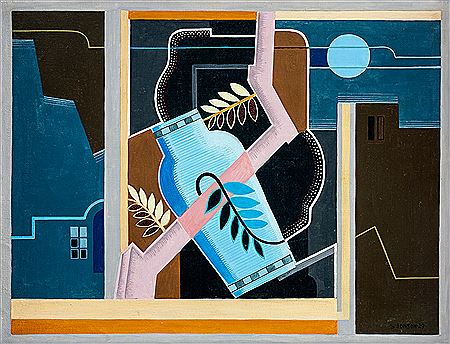 Composition with blue vase