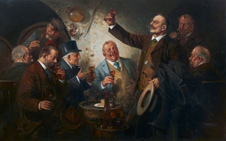 In the wine cellar by Hans August Lassen - Auction record, sale price, and art valuation. Compare with similar artists and explore comparable artworks.