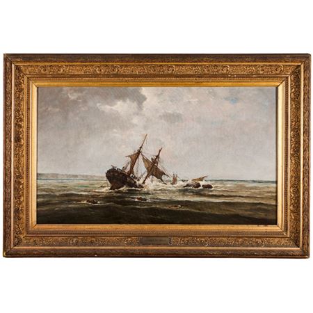 Sample artwork by Thomaz de Mello (1906 - 1990), known for maritime and landscape paintings in a romantic style - View similar artists and auction records