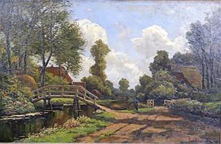 Witte voetbrug over een sloot by Frits Mondriaan - Auction record, sale price, and art valuation. Compare with similar artists and explore comparable artworks.