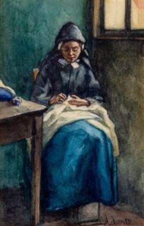 A seamstress in the traditional clothing of Terschelling