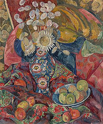 Flower still life with apples
