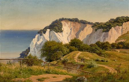 Summer's day at Møns Klint. 1855 by Carsten Henrichsen - Auction record, sale price, and art valuation. Compare with similar artists and explore comparable artworks.