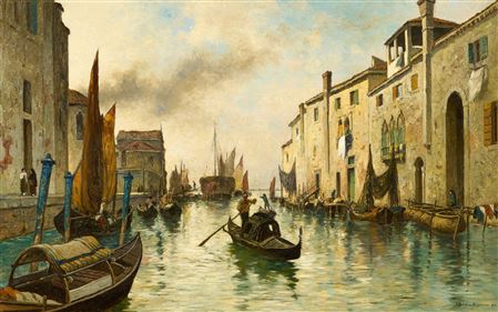 View on the Rio del Ponte Longo on the Island Giudecca in Venice