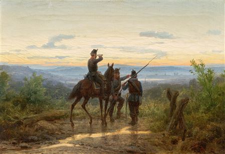 On Observation Post at Dawn by Christian Sell II - Auction record, sale price, and art valuation. Compare with similar artists and explore comparable artworks.