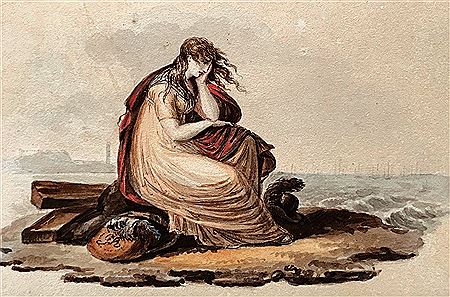 Lady Hamilton mourning the death of Lord Nelson