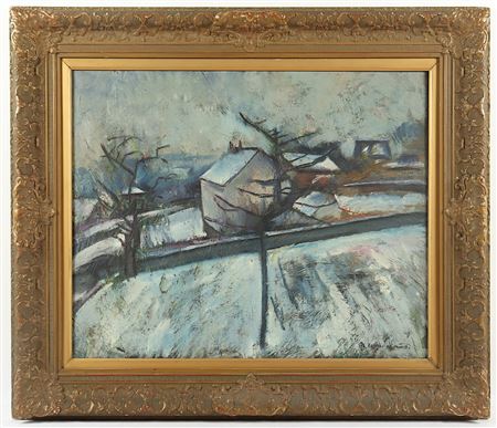 Winterlandschaft mit Häusern