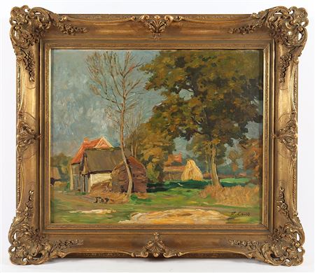 Spätsommerliche Landschaft mit Gehöft