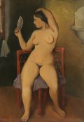 Female nude with mirror