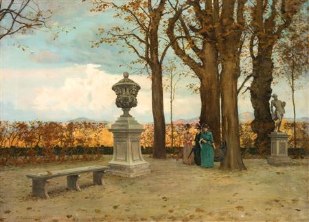 A walk in the gardens of Palazzo Reale in Turin by Marco Calderini - Auction record, sale price, and art valuation. Compare with similar artists and explore comparable artworks.