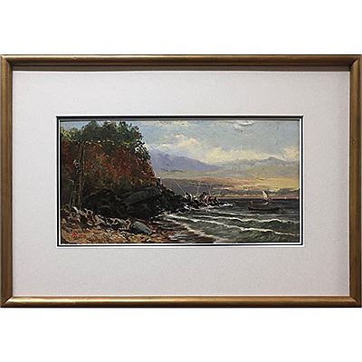 UNTITLED (GROUP OF FISHERMEN ON SHORE WAITING FOR PASSING STORM) by John Arthur Fraser - Auction record, sale price, and art valuation. Compare with similar artists and explore comparable artworks.