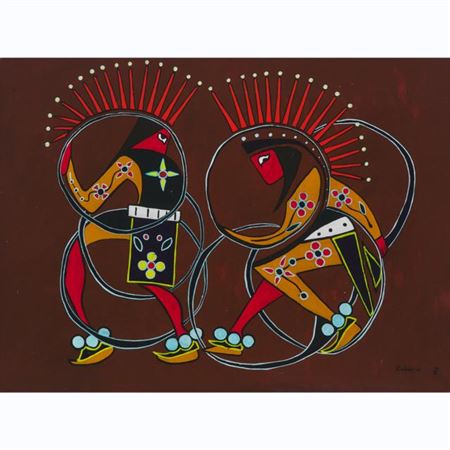 HOOP DANCERS, 1975 by Eddy Cobiness - Auction record, sale price, and art valuation. Compare with similar artists and explore comparable artworks.