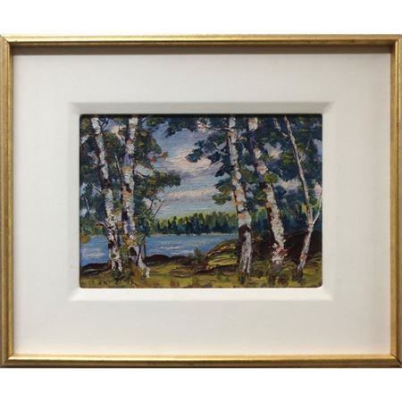 UNTITLED (LAKE THROUGH BIRCHES)