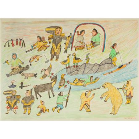 CAMP SCENE by Ruth Annaqtuusi Tulurialik - Auction record, sale price, and art valuation. Compare with similar artists and explore comparable artworks.