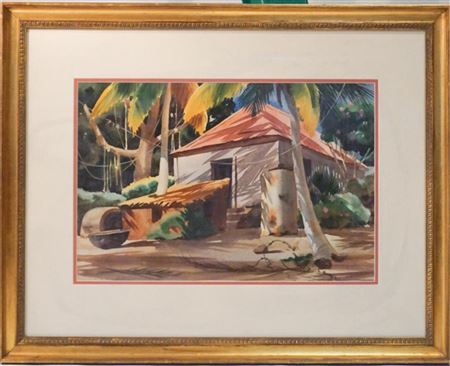 Tropical coastal hut